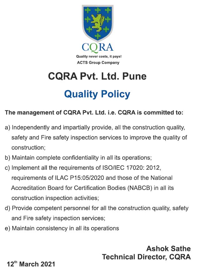 CQRA Quality Policy